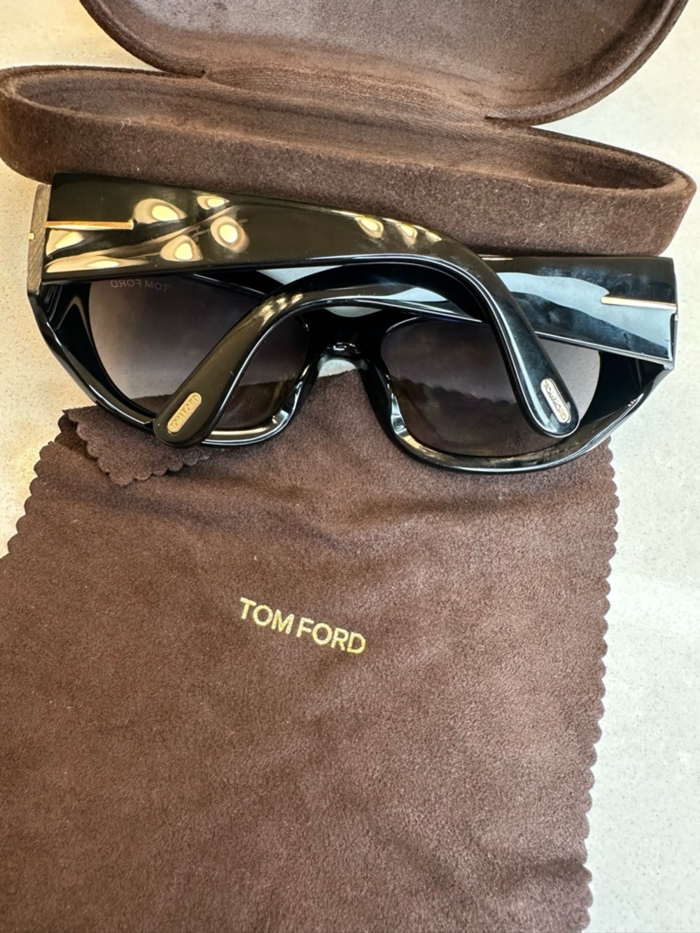 Tom Ford Black Cat-Eye Sunglasses - Picture 3 of 11